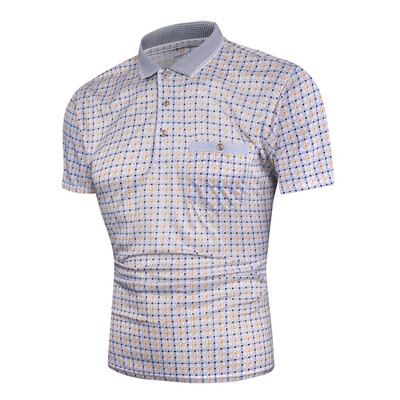 

Toponeto Mens Summer Slim Fit Turn-down Collar Shirt Short Sleeve Pocket Top Blouse