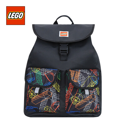 

LEGO LEGO bag over 10 years old backpack adult backpack drawstring buckle travel leisure parent-child package large version light black 20132