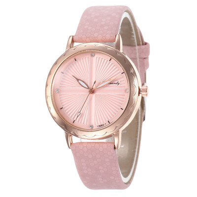 

Summer new hot ladies cross stripes fashion leather watch student personality simple watch
