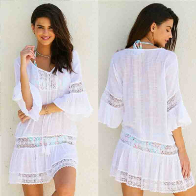 

US Women Beachwear Swimwear Bikini Cover Up Kaftan Summer Crochet Dress Tops New