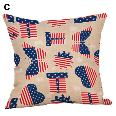 

45x45cm Independence Day Soft Throw Pillow Case Cushion Cover Soft Bed Decor