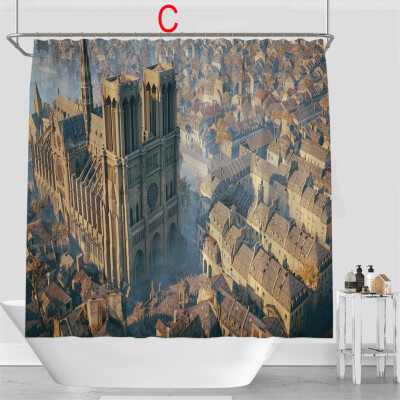 

Gobestart Digital Printing Creative Scenery Shower Curtain Bathroom Fabric Shower Curtain
