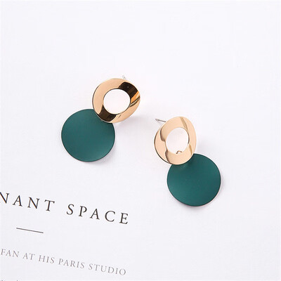 

Minimalist Big Round Drop Earrings for Women Geometric Metal Paint Circle Dangle Earrings Trendy Party Jewelry Wholesale