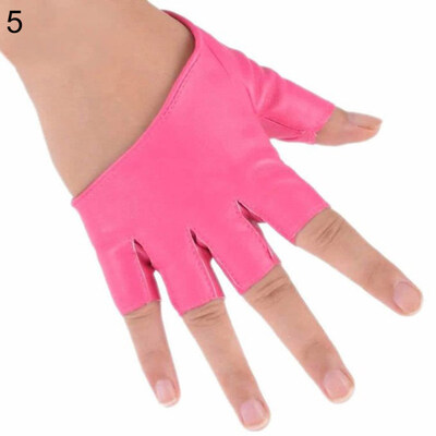 

Women Ladies Fashion Half Finger Faux Leather Short-Figures Gloves Half Palm