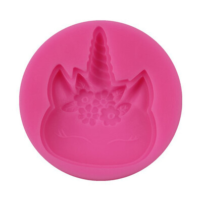 

3D Unicorn Silicone Fondant Mold Cake Animal Head Horn Flower Baking Icing Mould