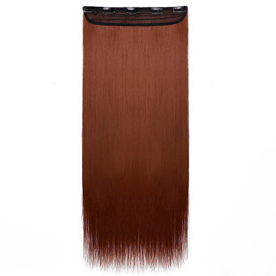 

Synthetic Fiber Clips in on Hair Extension 34 Full Head One Piece 5 Clips Long Silky Straight Curly Wavy