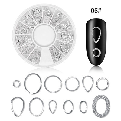 

Toponeto Nail Rivet Jewelry Nail Decoration Rivet Hollow Alloy Nail Box Drill 12 Grid