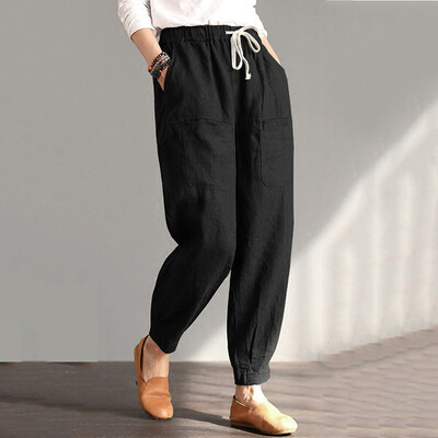 

Tailored Women Sexy Fashion Pants Solid High Waist Pants Pockets Casual Beach Pants