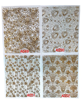 

Toponeto 8 Gold Lace Flower Transfer Film Nail Design Sexy Sticker Decals