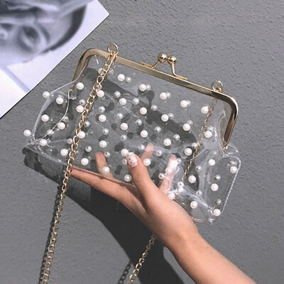 

Tailored Ladies Fashion Solid Color Handbag Jelly Package Transparent Diagonal Package