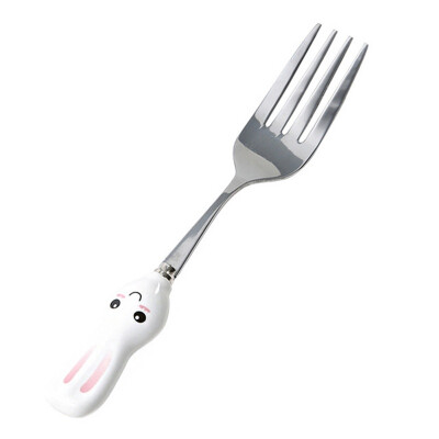 

Cartoon Fruit Fork Party Cake Salad Vegetable Forks Children Dinnerware Cutlery Baby Cartoon Rabbit Carrot Fork