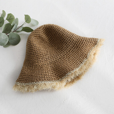 

Tailored Ladies Women Casual Solid Wide Brimmed Floppy Foldable Straw Beach Hat