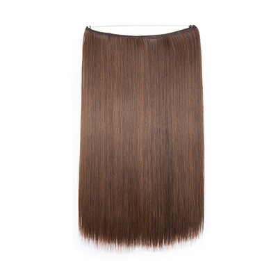 

Invisible Wire No Clips in Hair Extensions Secret Fish Line Hairpieces Silky Straight real natural Synthetic