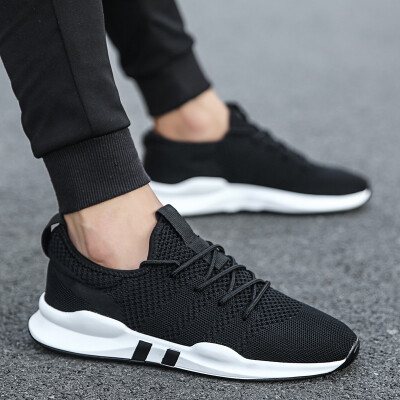 

summer mesh shoes mens air-permeable sports shoes Korean style 100 students casual shoes black flying soft bottom running shoe