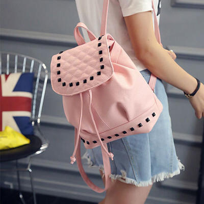 

Girl Rivet Leather School Bag Travel Backpack Satchel Women Shoulder Rucksack