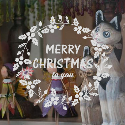 

Gobestart Christmas Xmas Santa Festival Removable Window Stickers Art Decal Wall Decor