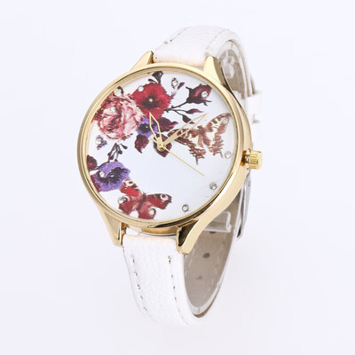 

3D stereo butterfly love flower student hot sale quartz watch candy casual thin belt ladies watch