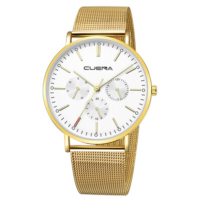 

Gobestart Fashion Mens Watch Slim Mesh Steel Waterproof Minimalist Wrist Watches