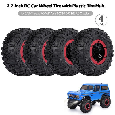 

4PCS 22 Inch RC Car Wheel Tire with Plastic Rim Hub for 110 Traxxas HSP Redcat RC4WD Tamiya Axial SCX10 D90 HPI RC Crawler