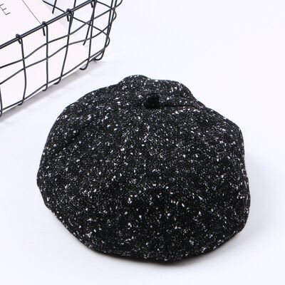 

Autumn&Winter New Beret Hat Female Xiao Qingxin Literary&Art Flower Line Painter Hat Nethong with Warm Point Knitted Hat