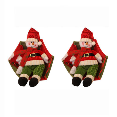 

Tailored 2PC Santa Claus Snowman In Parachute Christmas Tree Hanging Ornament Decoration