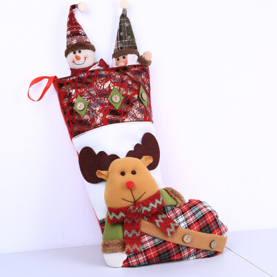 

〖Follure〗Christmas Stocking Large Sock Santa Claus Candy Gift Bag Xmas Tree Hanging Decor