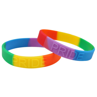 

Six-Layer Color Gay Gay Rainbow Color Wristband Gay Rainbow Color Concave Engraved Silicone Bracelet