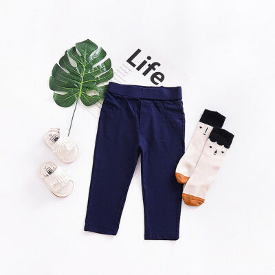 

Kids Children Boys Girls Stretch Pants Clothes Solid Long Pant Trousers Casual