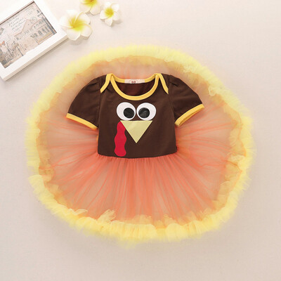 

Infant Toddler Baby Girls Turkey Thanksgiving Day Gauze Tutu Dress Outfits Cloth