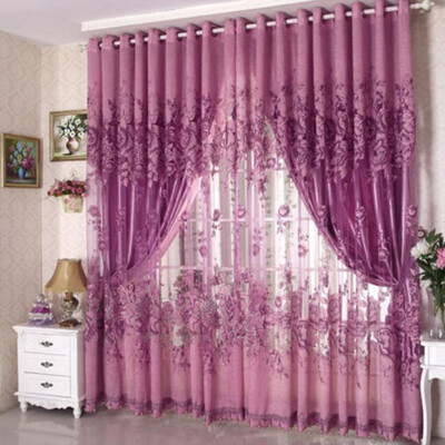 

Top Selling For High Quality Mordern Room Floral Tulle Window Screening Curtain Drape Scarfs