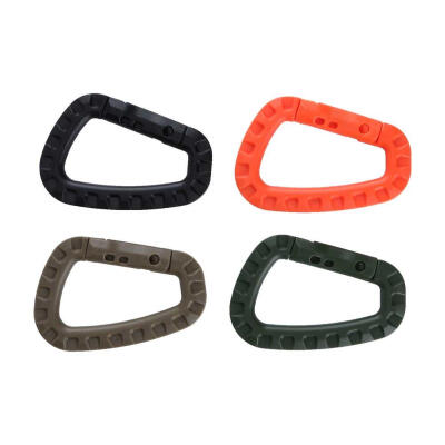 

4pcs Plastic Steel Climbing Carabiner D-Ring Key Chain Clip Hook Buckle