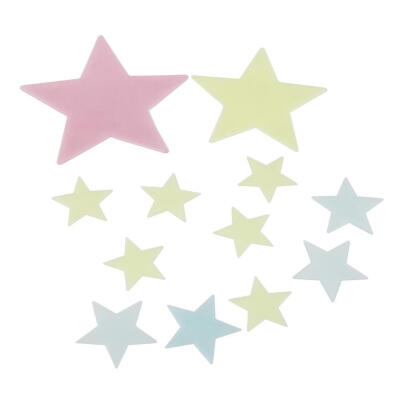 

12pcsBag Fluorescent Mix-Colors Star Shape Luminous Wall Stickers Decals