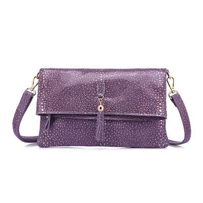 

REALER brand women clutch genuine leather shoulder bag female foldable party evening bags animal prints small crossbody bags
