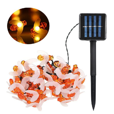 

Solar Powered Garden String Light 7m2297ft 50 Beads Honey Bee Fairy String Lights IP65 Water-resistant Outdoor Hanging Lighting