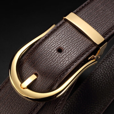 

Guangzhou factory mens belt leather fashion simple pin buckle belt mens youth high-grade copper buckle business tide b