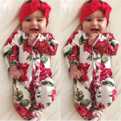 

Newborn Infant Kids Baby Girl Floral Bodysuit Romper Jumpsuit Outfit Clothes Set