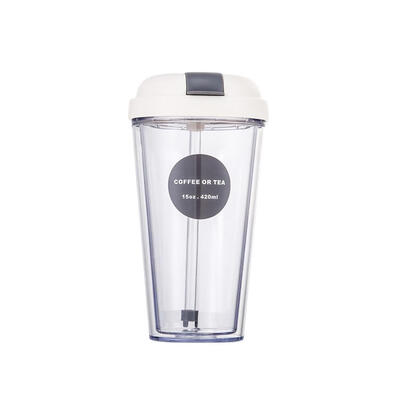 

Creative Juice Double Adult Straw Plastic Cup Male And Female Students Hand-held Car Coffee Cup