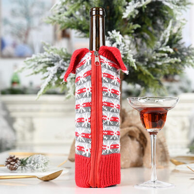 

Christmas Wine Bag Decorations For Home Santa Claus Wine Bottle Cover Snowman Gift Xmas Table Decor