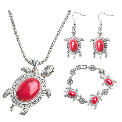

HHYDE Vintage Style Unique Turtle Tortoise Necklace Earring Bracelet Jewelry Sets Retro Pendant conjuntos de bisuteria sieraden