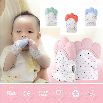 

Silicone Baby Mitt Teething Mitten Teething Glove Candy Wrapper Sound Teether