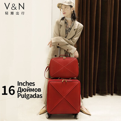 

Simple suitcase personalized luggage trolley case universal wheel 18 inch boarding suitcase red case