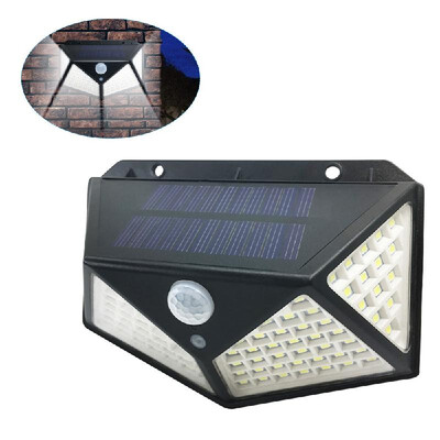 

100LED Solar Light Motion Sensor Wall Lamp IP65 Water-resistant Outdoor Security Lighting Nightlight for Pathway Yard Garden Court