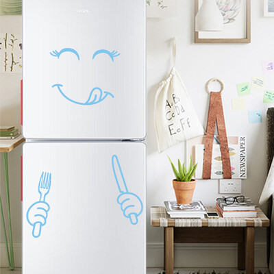 

〖Follure〗Cute Sticker Fridge Happy Delicious Face Kitchen Fridge Wall Stickers Art
