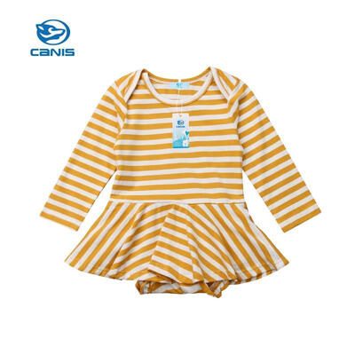 

Newborn Kid Baby Girl Stripe Long Sleeve Romper Dress Jumpsuit Outfit Clothes