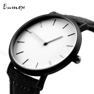 

The festival gift Enmex designed a simple canvas black wrist watch with a light two-pin cold watch