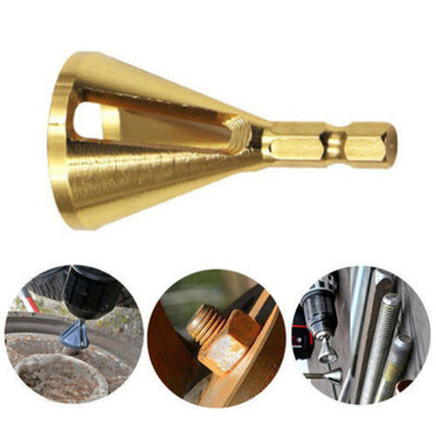 

1pcs Golden Cr12MoV Steel Deburring External Chamfer Tool Drill Bit Remove Burr