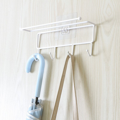 

Gobestart Punch-Free Coat Wall Hanging Bathroom Hook Hanger Hook Free Punching Rack