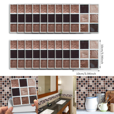 

Toponeto 18pcs Self Adhesive Waterproof Black Marble Mosaic Wall Art Kitchen Tile Sticker