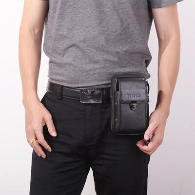 

Tailored Men Pure Color Leather Wallet Zipper Coin Purse Card Holder Waist Bag Chest Bags