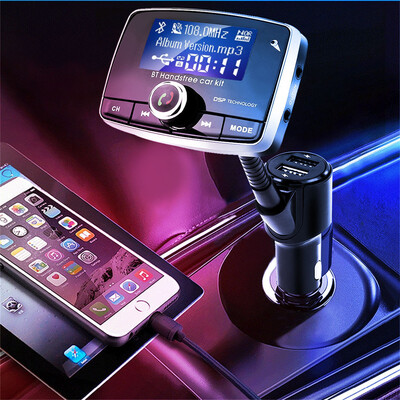 

〖Follure〗QC30 Dual USB Ports Bluetooth 50 Car FM Transmitter TF Card Mp3 Player